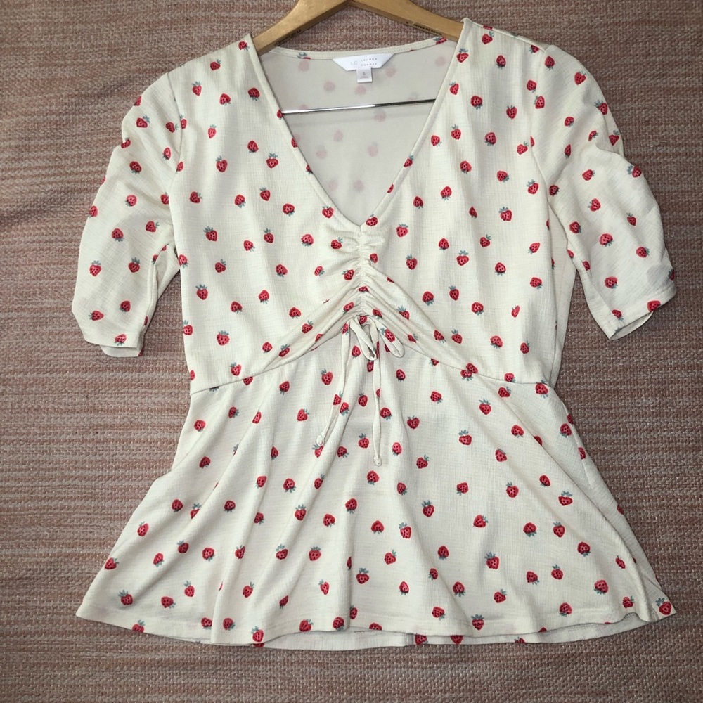 Lauren Conrad Strawberry Cottage Core Top